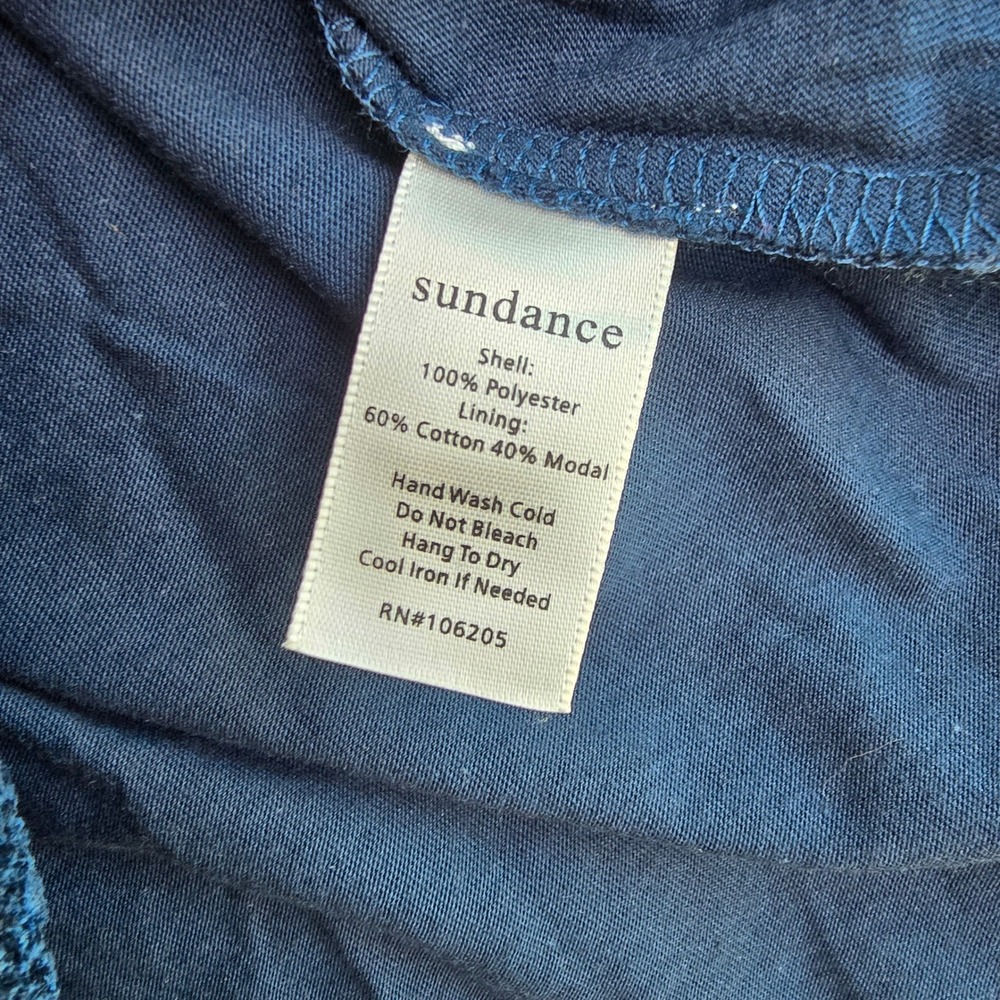 Sundance NWT -1755 Teal Blue Floral Lace Long Sleeve Lined Top Boat Neck Medium - Picture 6 of 9